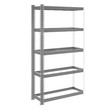 Global Industrial 5 Shelf, Extra Heavy Duty Boltless Shelving, Add On, 36inW x 18inD x 60inH, No Deck B3153859
